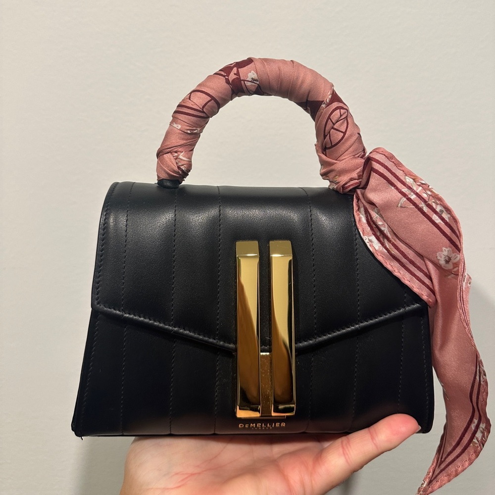 DeMellier Black Mini Top-Handle Bag with Gold Hardware - Picture 6 of 16